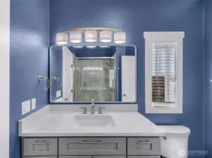 Primary bathroom with beautiful walk-in shower