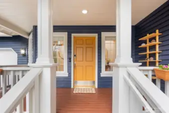 Step inside from the inviting covered porch