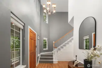 Dramatic two-story entry