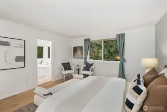 Bedroom connects to en-suite bathroom and walk-in closet
