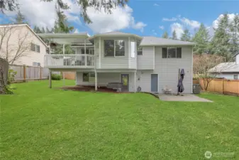 Backyard Patio & Deck. Grass Has Been Photoshopped.
