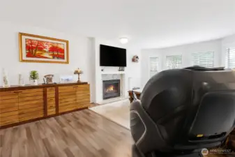 Living Area With Gas Fireplace.