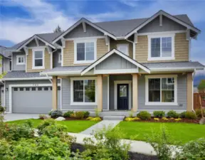 Previously built Aspen. Tolt Place Lot 2 features the same double gable and 12 x 12 Timbers on front porch.