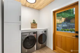 Second story mud room with access to the rear yard