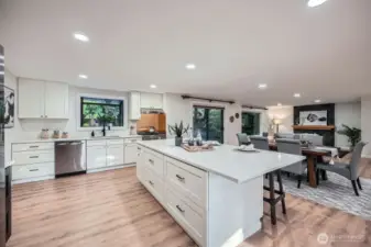 Lovely all new kitchen flows to the great room