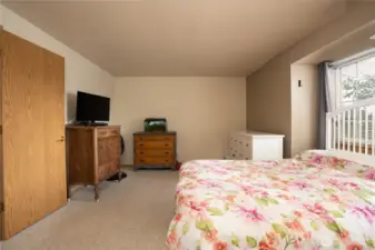Space for desk, nursery furniture or just lounging.