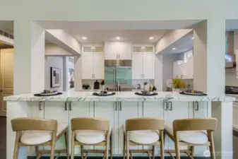 Large Bar Opens Up To Great Room