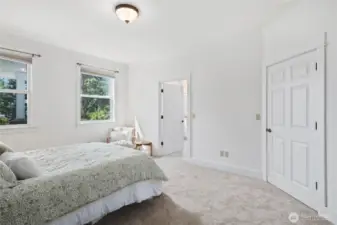 Large primary bedroom suite on the main level.