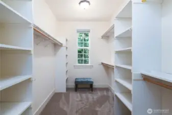 Large closet with built-in in the primary suite.