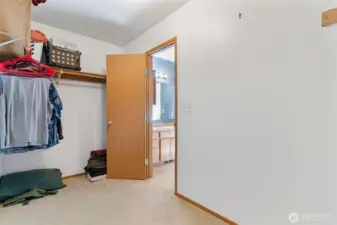 Primary bathroom with attic access