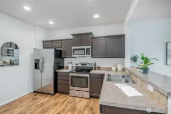 Freshly Painted & Sealed Maple Cabinets With Stainless Steel Kitchen Appliances That Stay