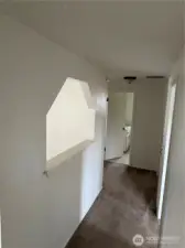 Entry hallway to living room and bedrooms