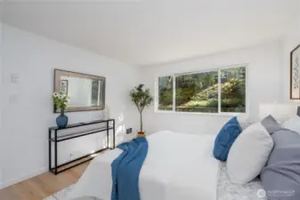 Big windows let in natural light.