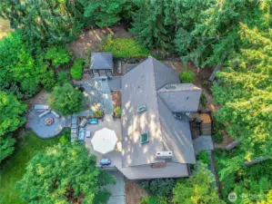 Your Pacific Northwest Retreat comes with a Back patio for entertaining, Full Fireplace area, Gazebo (pre-wired for a hot tub), Game area on the backside of the house and a nature trail!