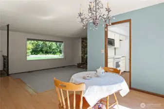 The charming dining area.