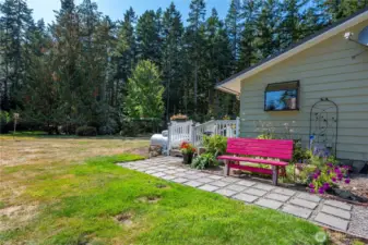 Very beautiful back yard with plenty of space to expand on this nearly 5 acre lot.
