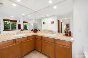 Double vanities and timeless finishes