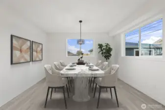 dining room digitally staged