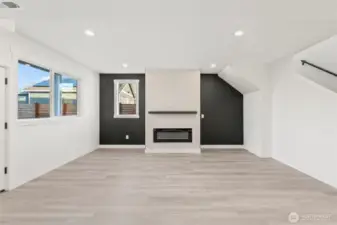 Family room with fireplace