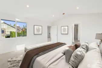 Primary suite digitally staged