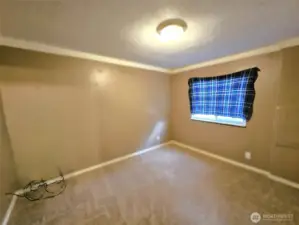 Second bedroom with new carpet.