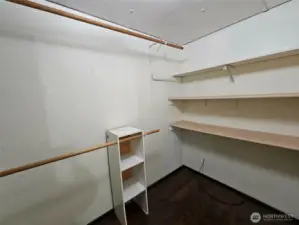 Storage room galore in this large closet.