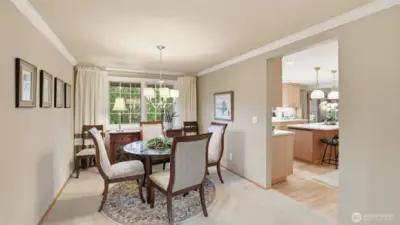 Enjoy bright mornings and candlelit evenings in this charming dining space.