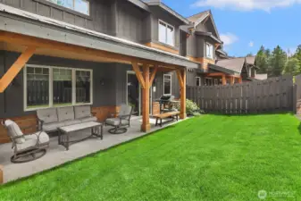 HOA maintains the backyard so No maintenance for you.  Furniture and BBQ to stay.