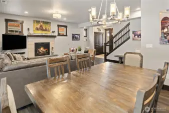 Dining room is the center of the main floor and fun to play games and host family dinners.