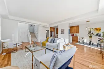 Sunlight filled open living spaces