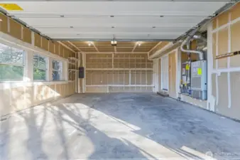 two car garage with windows