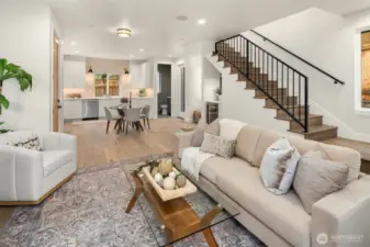 Open staircase railing detail