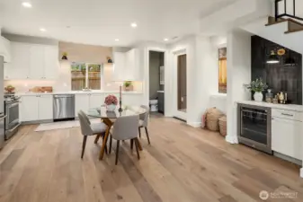 Room for dining table and chairs