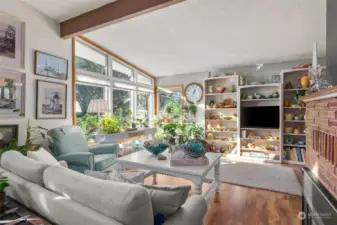 Living Room with Vaulted Ceilings