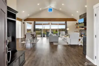 Welcome inside this custom retreat that was specifically designed with every detail in mind. High end everything, you can't help but get captured into every turn of this amazing home. Notice the beautiful "no-scratch" floors that are in absolute perfect condition. Framing beams were left exposed, adding to the style of home and is often a talking point.