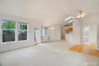 Living Room and Dining   Space