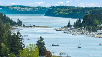 Lots of paddle boarders, sailers, kayakers and boaters recreate here in Gig Harbor bay.