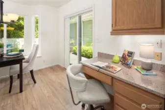 Convenient desk.