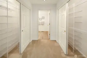 All closets have organizers.