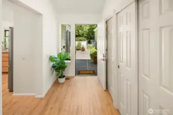 Large front entrance with large coat closet and pantry.
