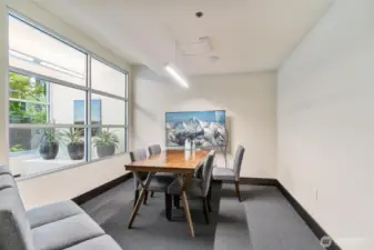 Conference Room with audio/visual equipment is reservable.