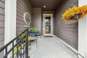 Front porch with railing