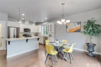 Kitchen and large island.