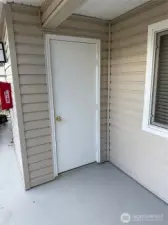 Storage closet on deck near front door