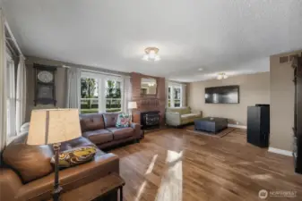 View of living room from the front door.