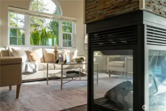 3-way fireplace.