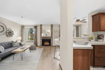 Efficient layout open to the living area