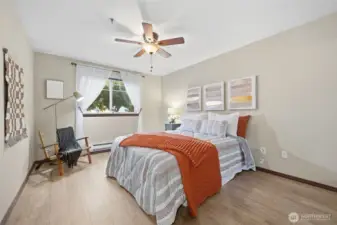 Comfortable bedroom with room to unwind