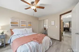 Space that feels private and separated from the living area