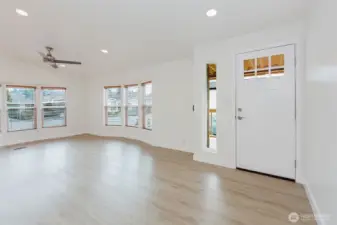 New front door and fresh interior paint.